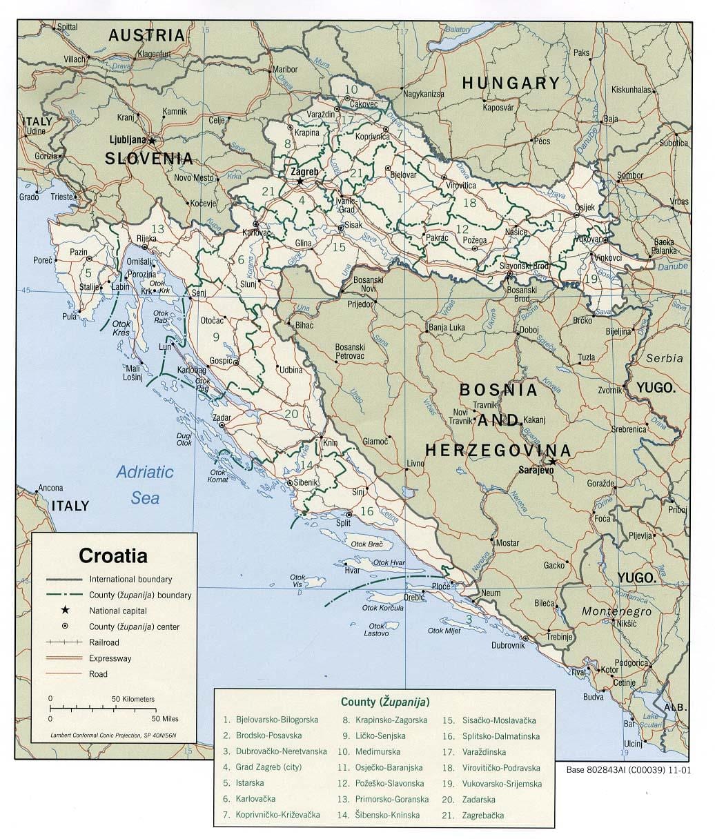 kroatiska marinor karta
