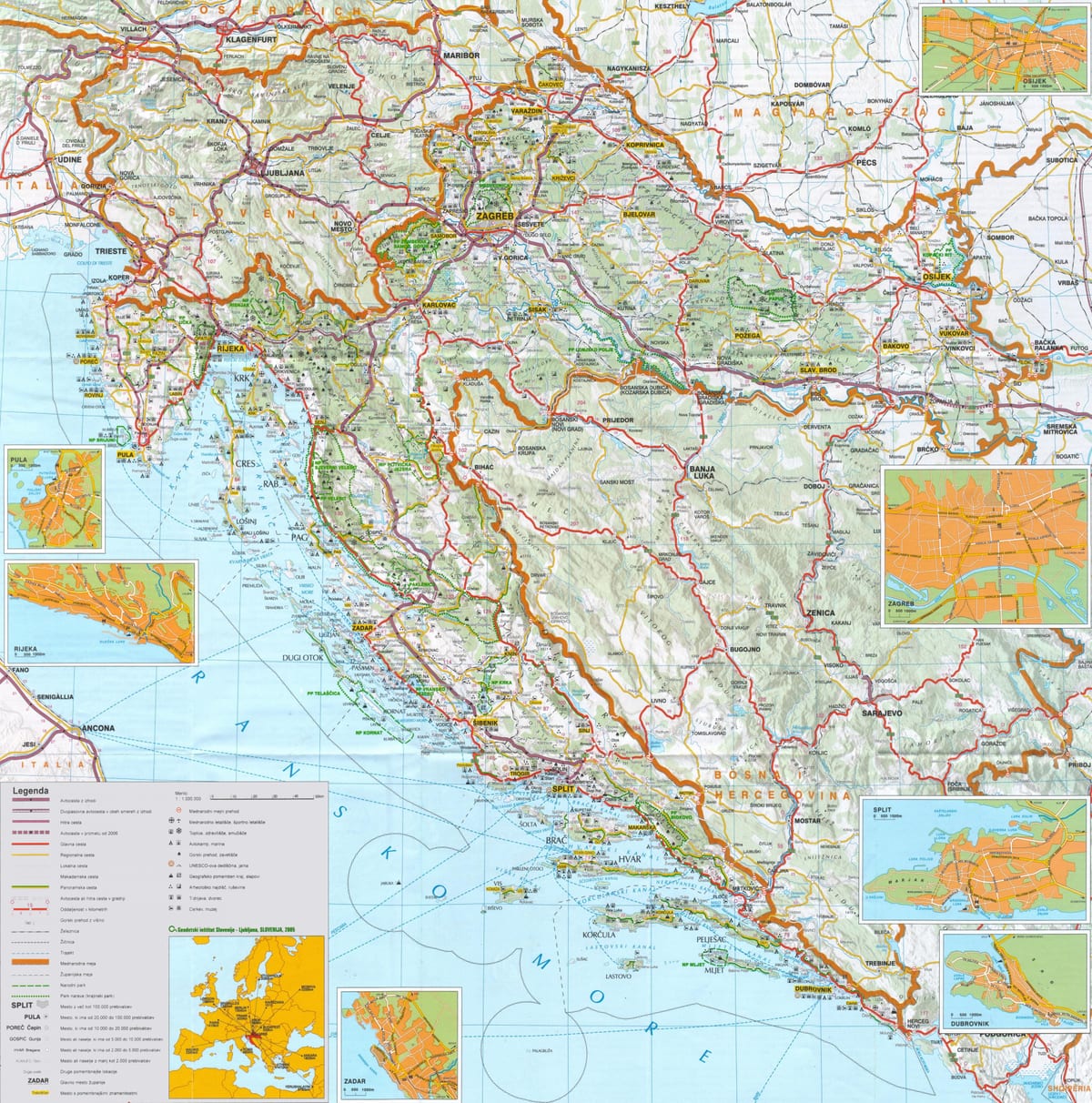 huvudstad i kroatien karta
