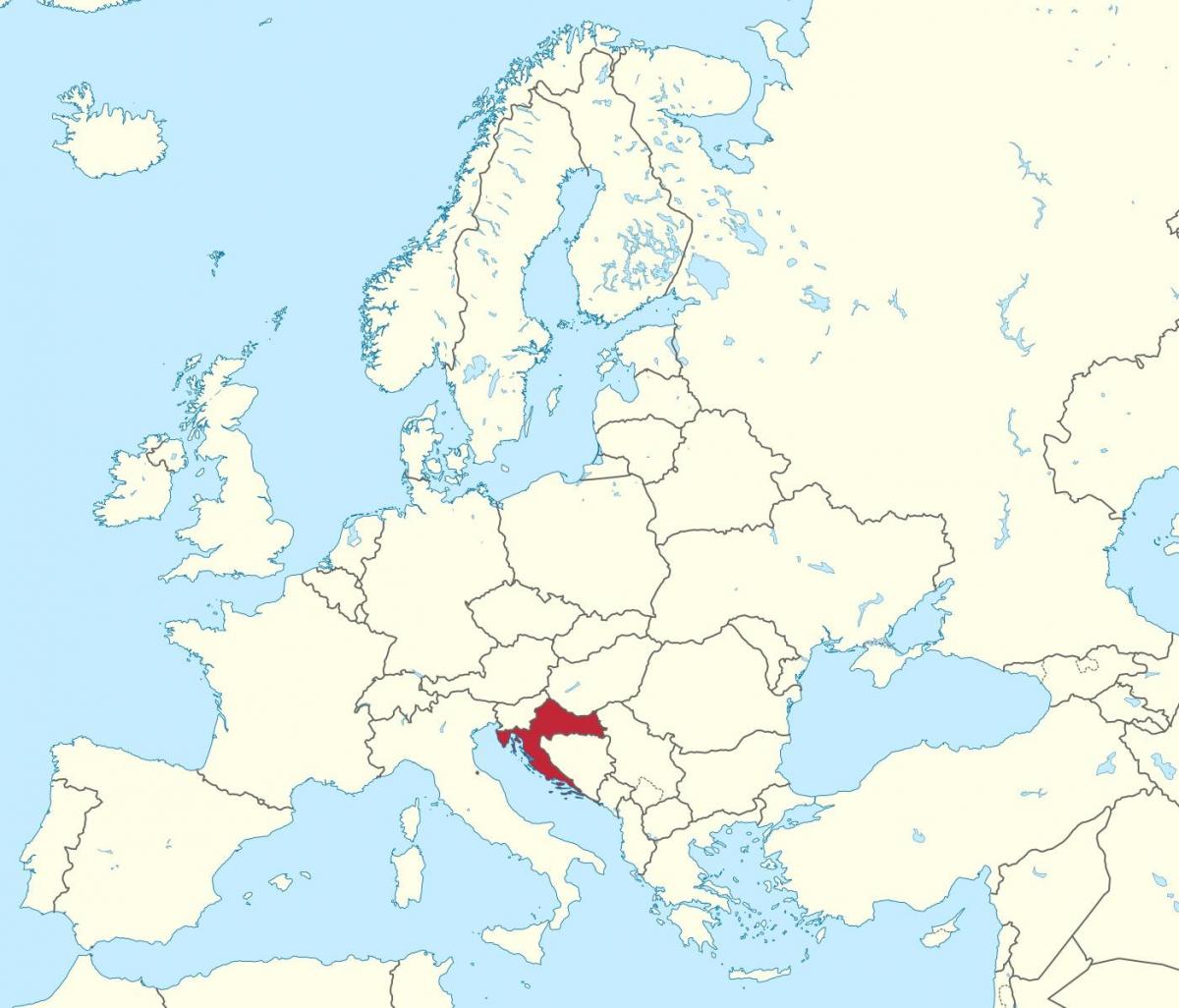 kroatien karta över europa