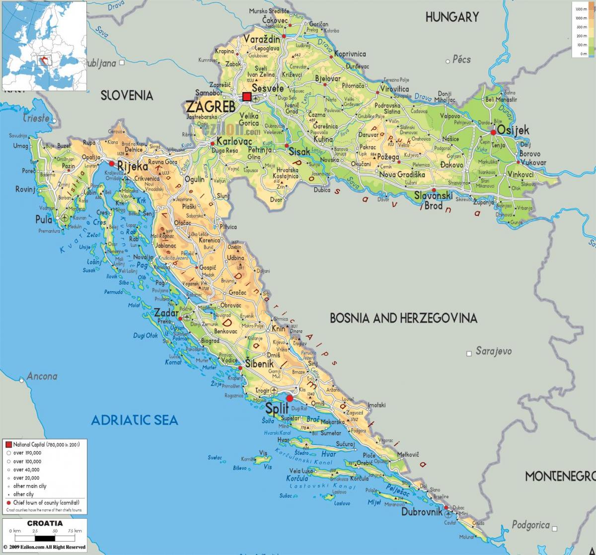 kroatien på kartan