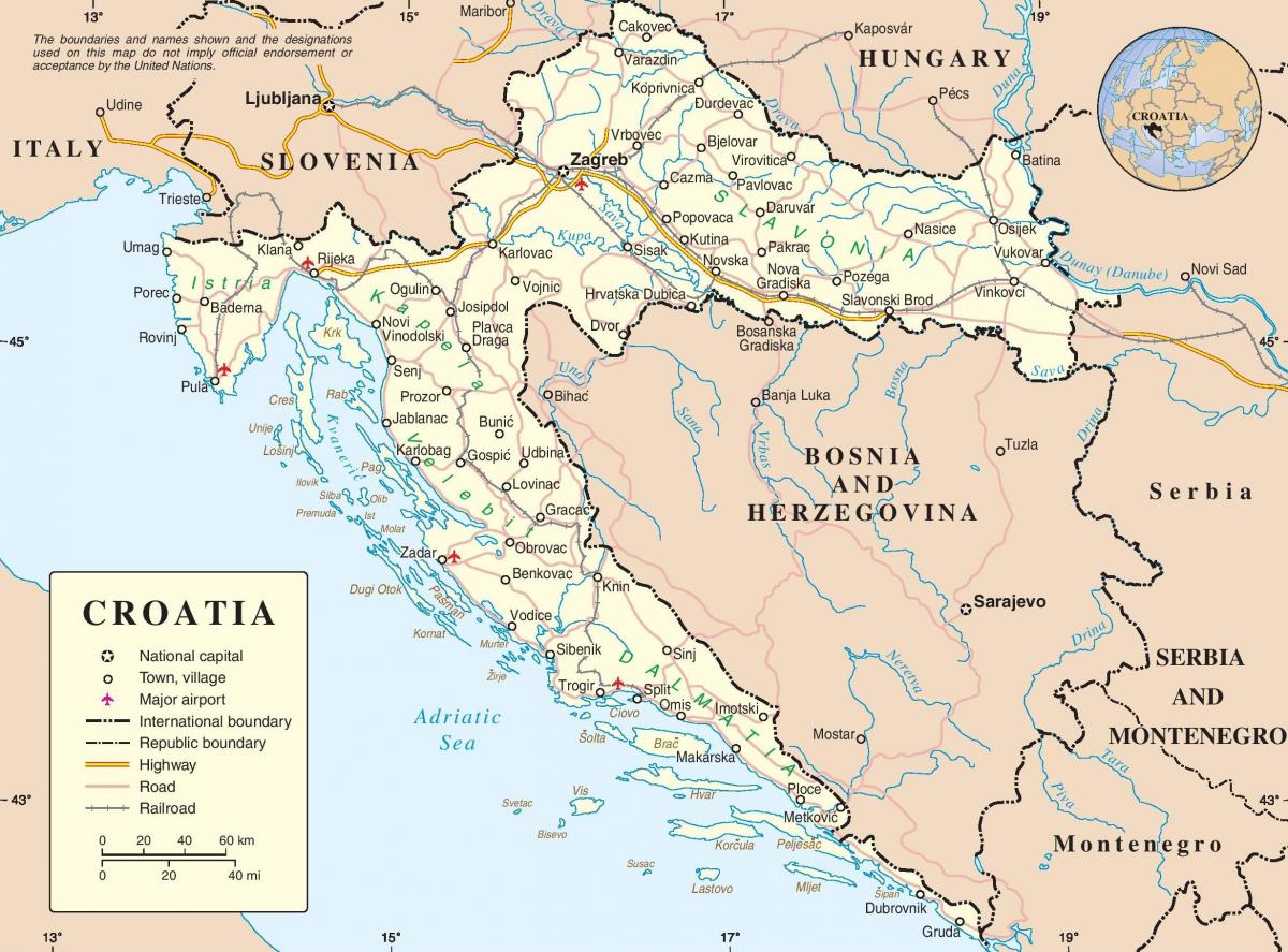 kör karta över kroatien