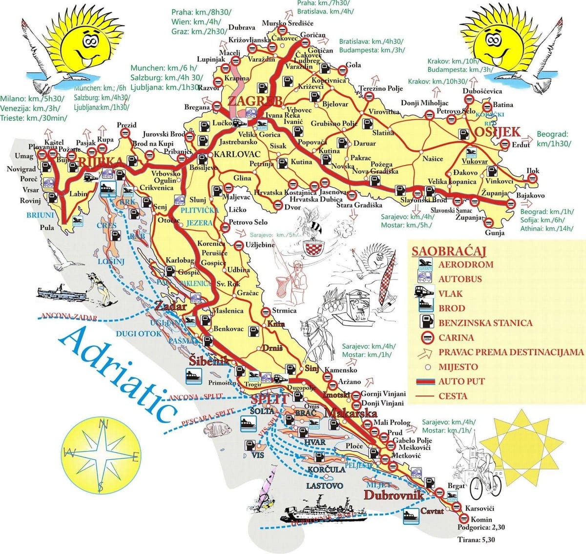 kroatien semester destinationer karta