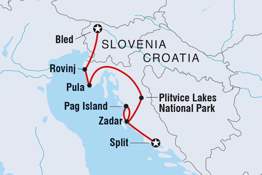 plitvice i kroatien karta