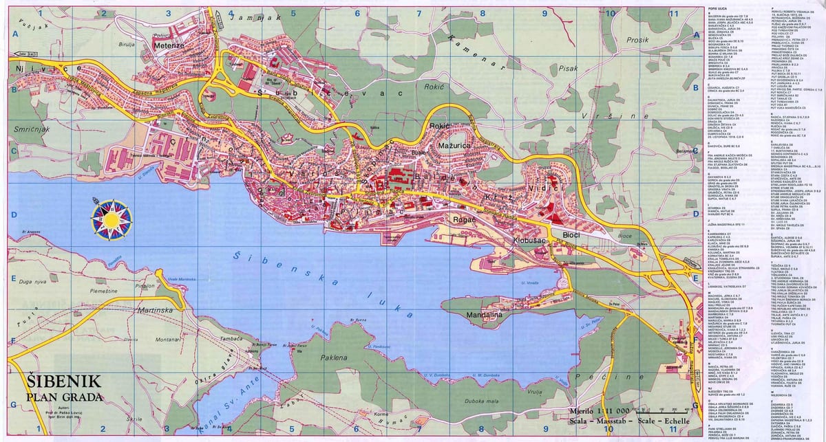 karta šibenik kroatien