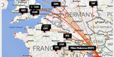 Croatia airlines destinationer karta