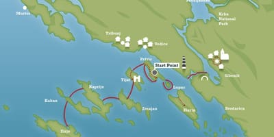 Adriatiska kusten i kroatien karta