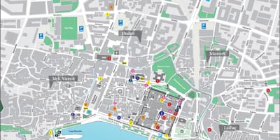 Karta över gamla stan i split kroatien