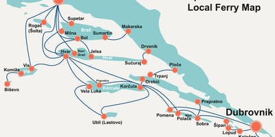 Karta över den kroatiska kusten