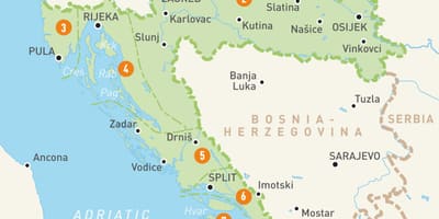 Karta över kroatien och öar