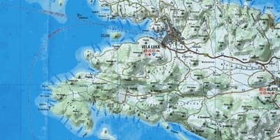 Karta över korcula kroatien