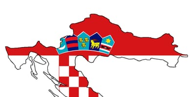 Kroatien karta flagga