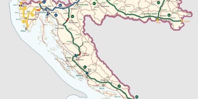 Kroatiska motorvägar karta