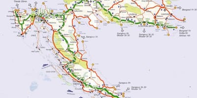 Karta över kroatien road trip