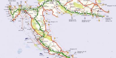 Detaljerad vägkarta över kroatien