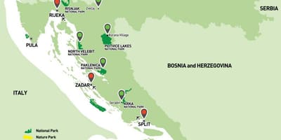 Karta över kroatien nationalparker 