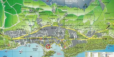 Karta av makarska, kroatien