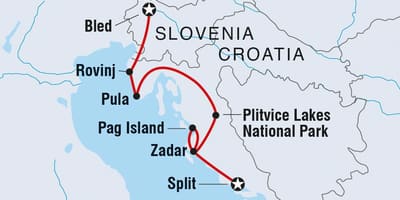 Plitvice i kroatien karta