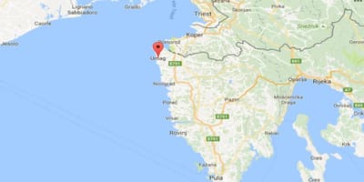 Karta för umag, kroatien